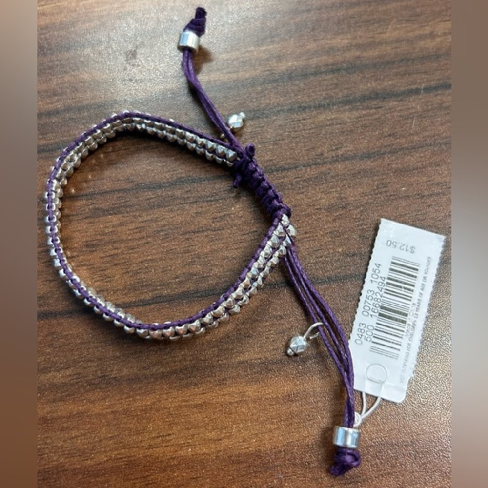 5/25$ American Eagle Purple Adjustable Bracelet Silver Tone H3
